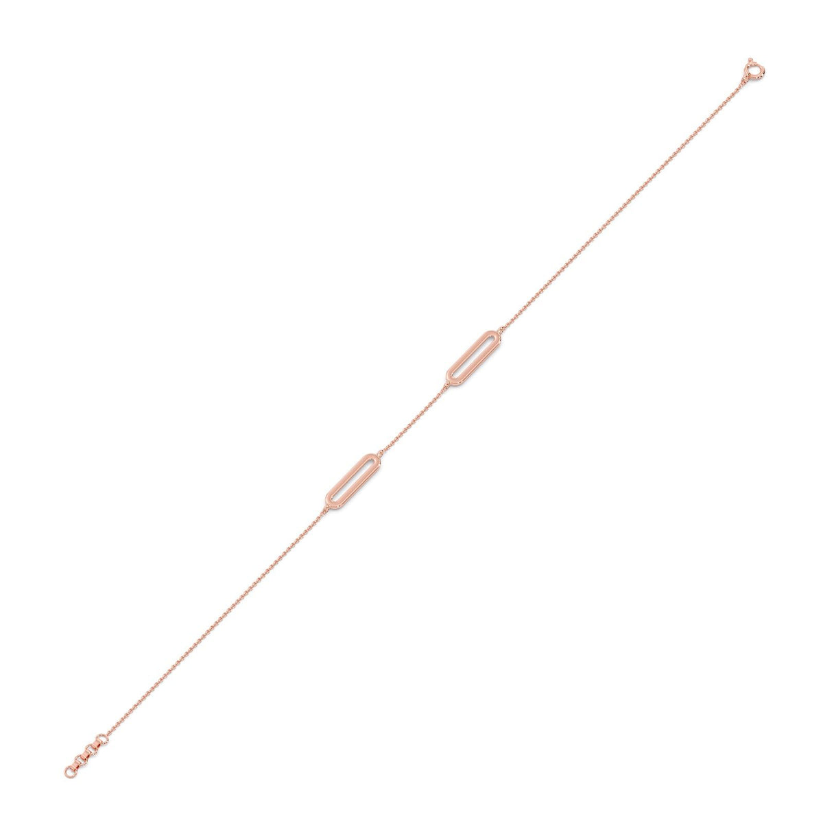 Trombone Link Plain Gold Chain Bracelet