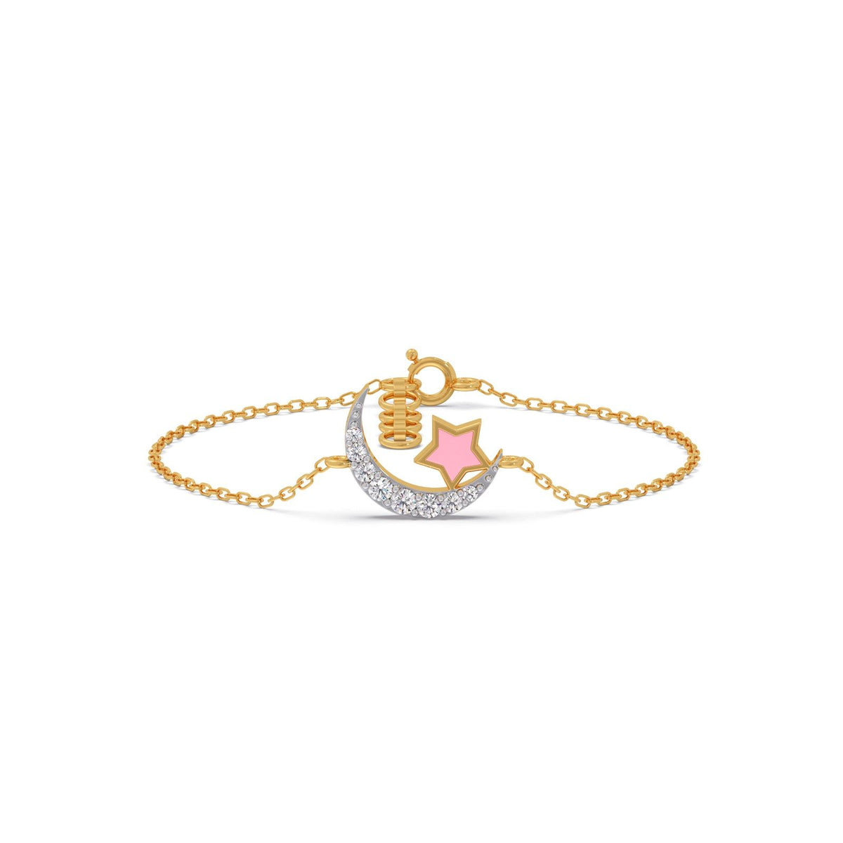 Pink Stardust Moon Diamond Kids Bracelet