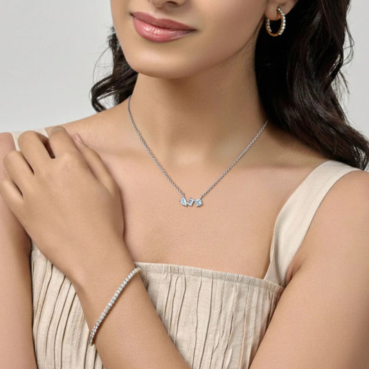 Three Stone Diamond Necklace