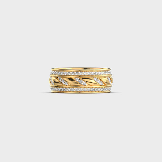 Twisted Rope Pave Diamond Band Ring - View 10
