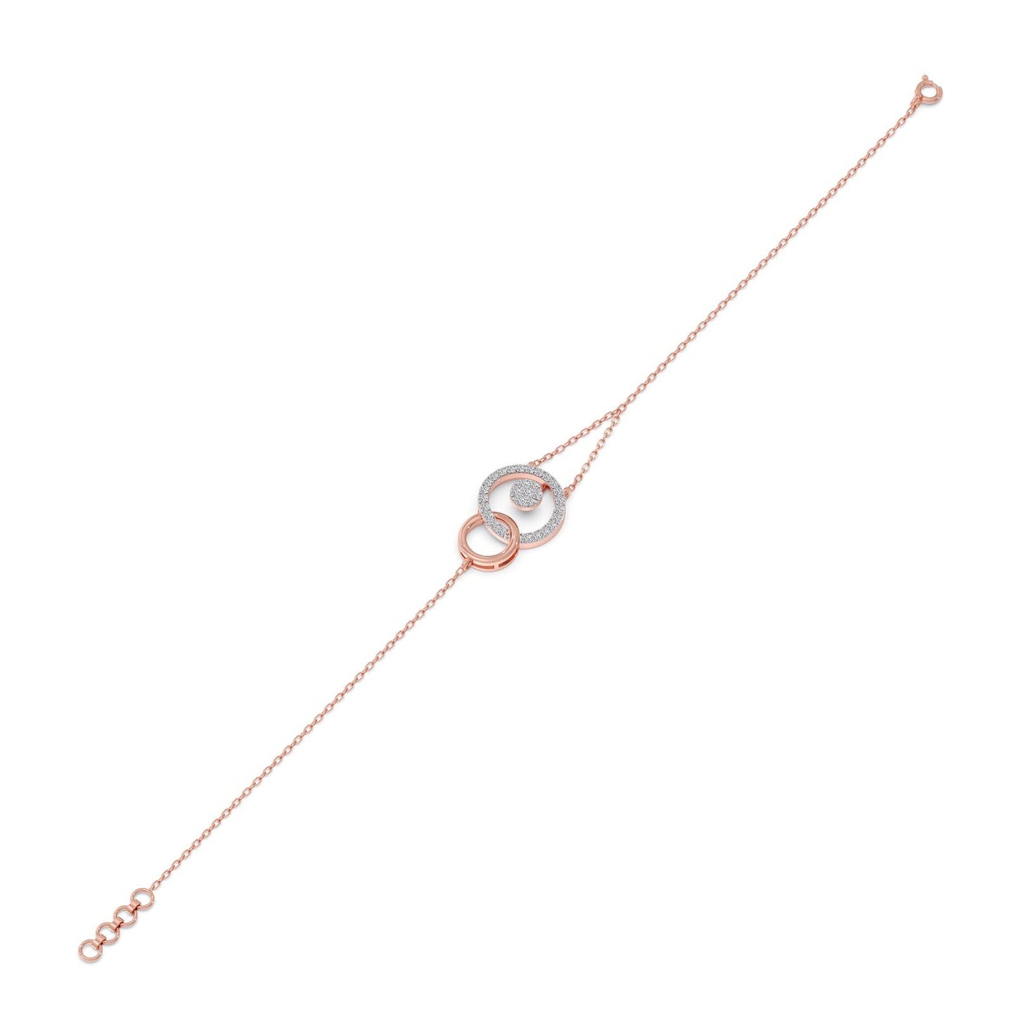Geo Linked Round Diamond Bracelet