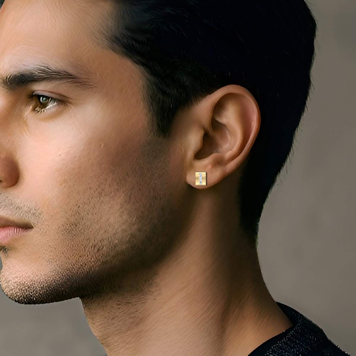 Diamond Drift Stud with Clustered Strip
