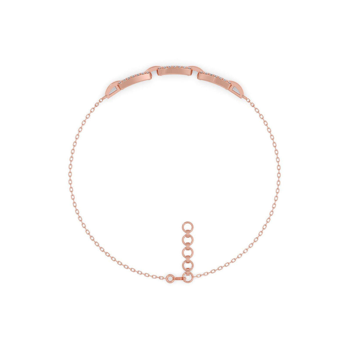 Golden Interlink Diamond Bracelet