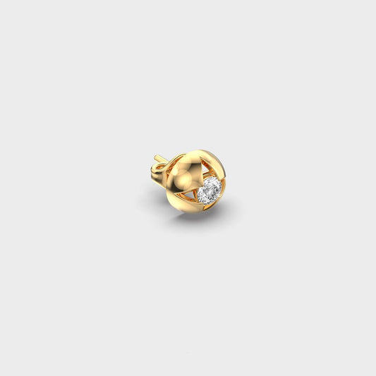 Flower Round Diamond Stud For Men