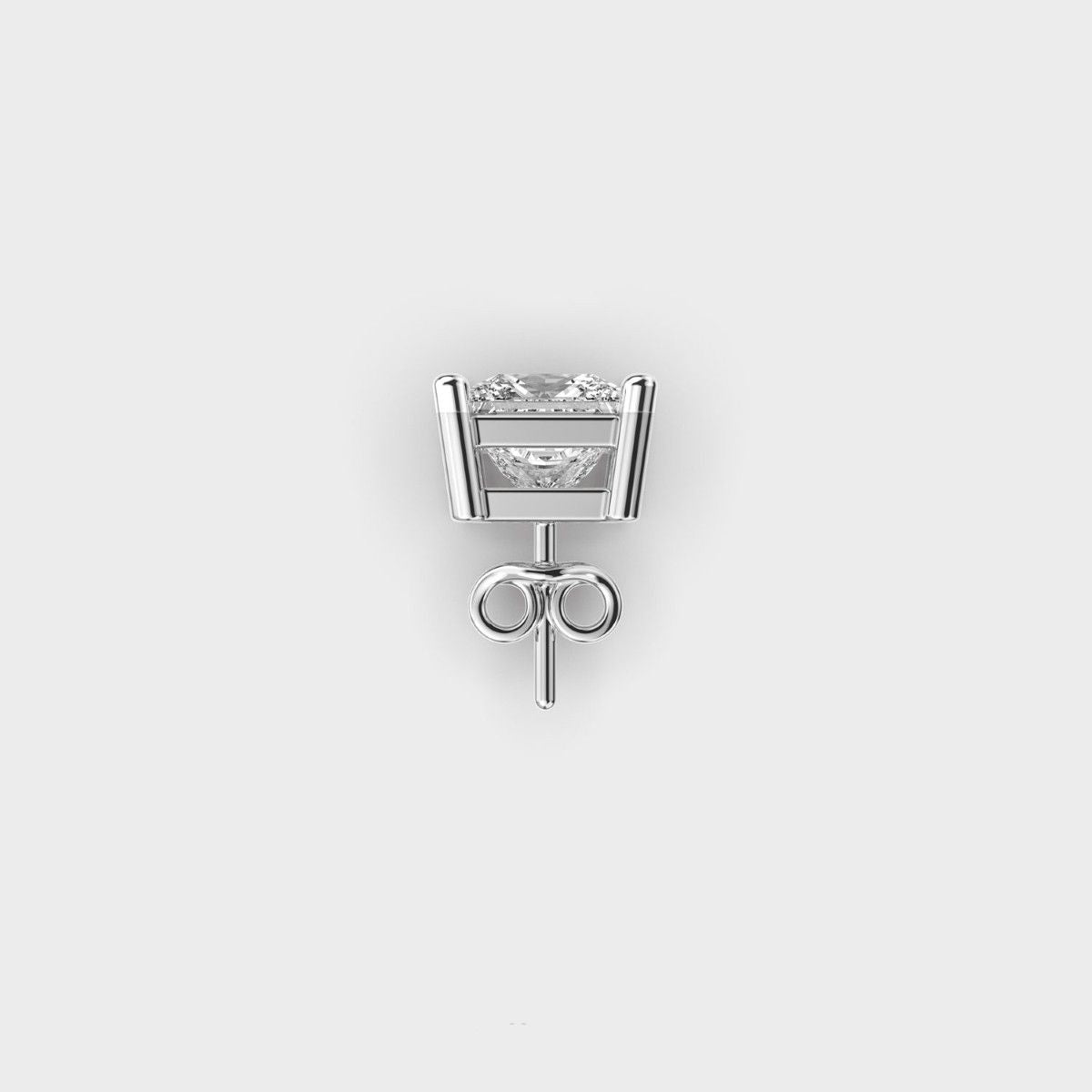 Princess Cut Diamond Prism Stud