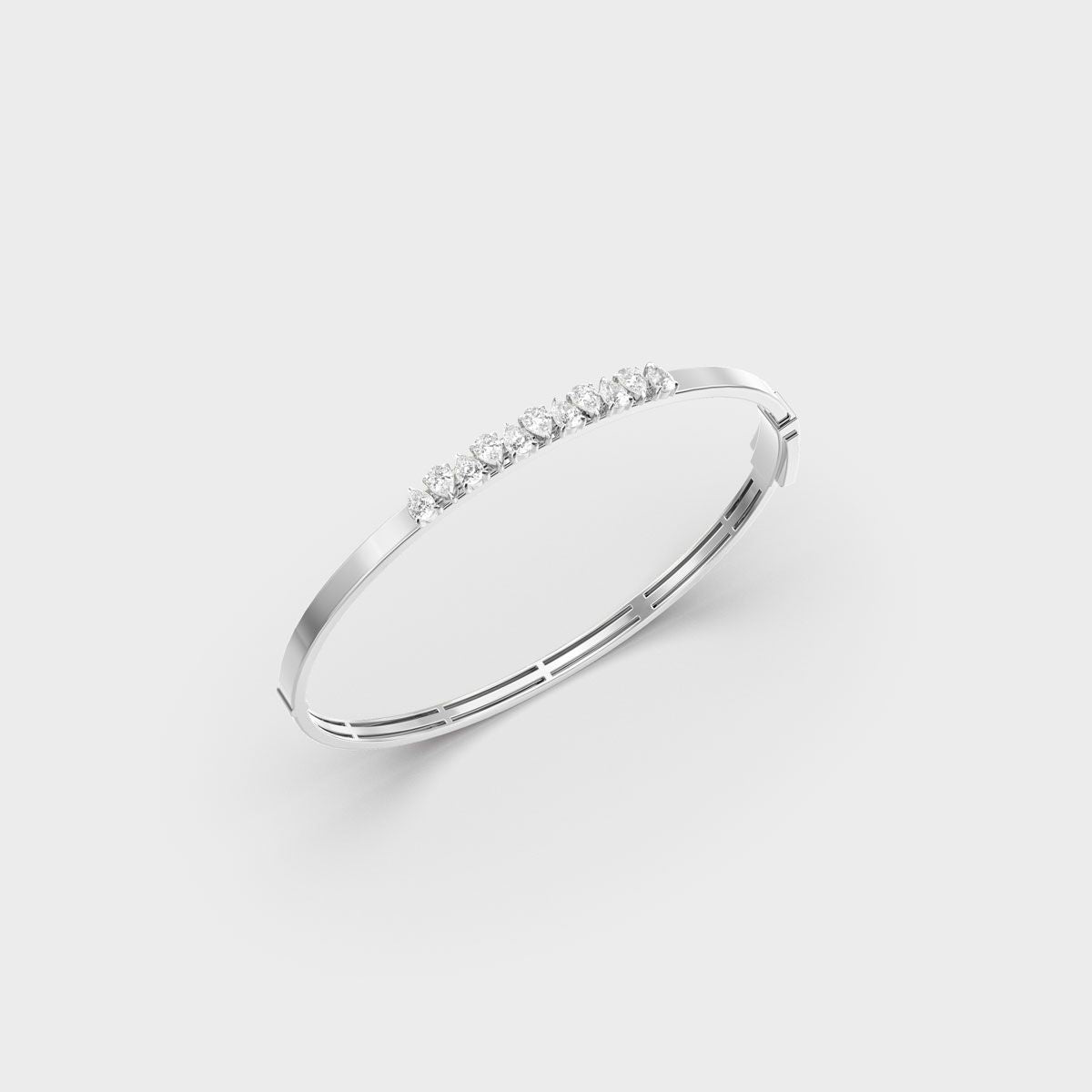 Pear Zigzag Row Diamond Bracelet