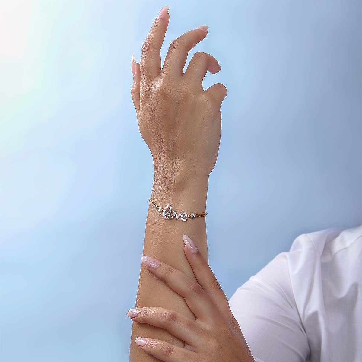 Dear Love Chain Bracelet with Diamonds