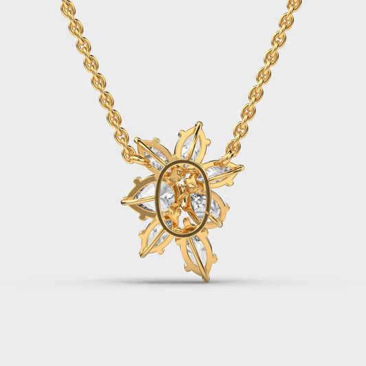 Cluster Flower Marquise Diamond Necklace