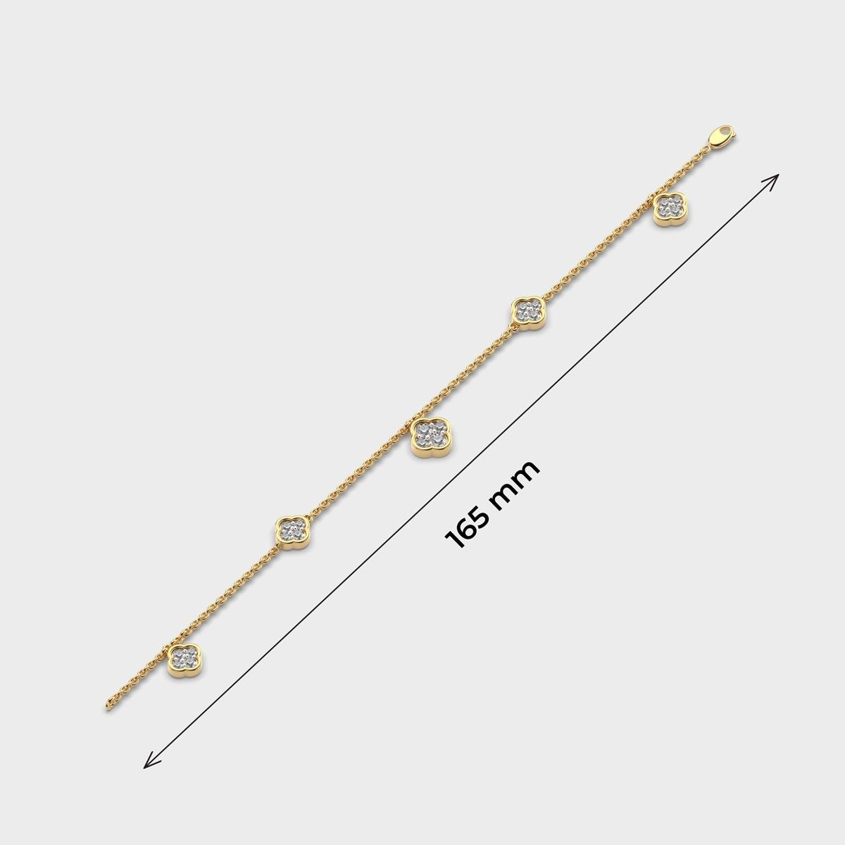 Cubic Clover Diamond Bracelet