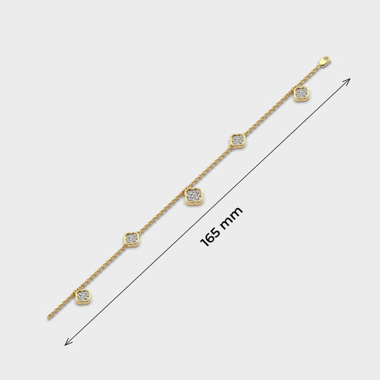 Cubic Clover Diamond Bracelet