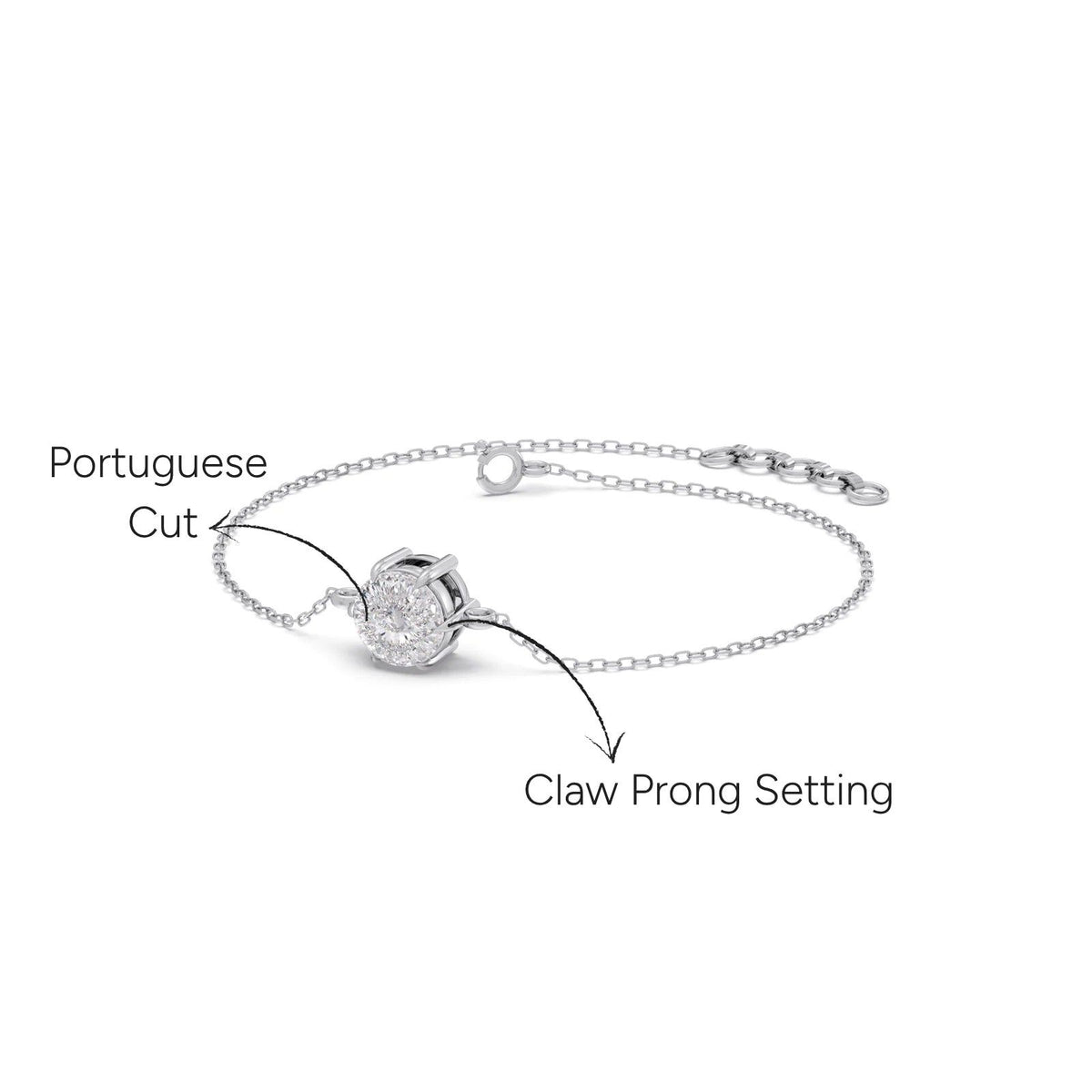 Portuguese Round Solitaire Chain Bracelet
