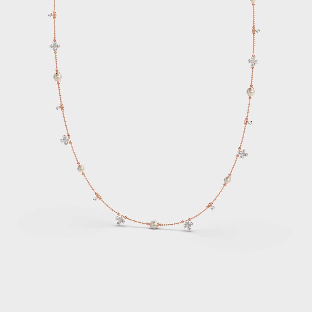 Mixed Diamond Layer Necklace