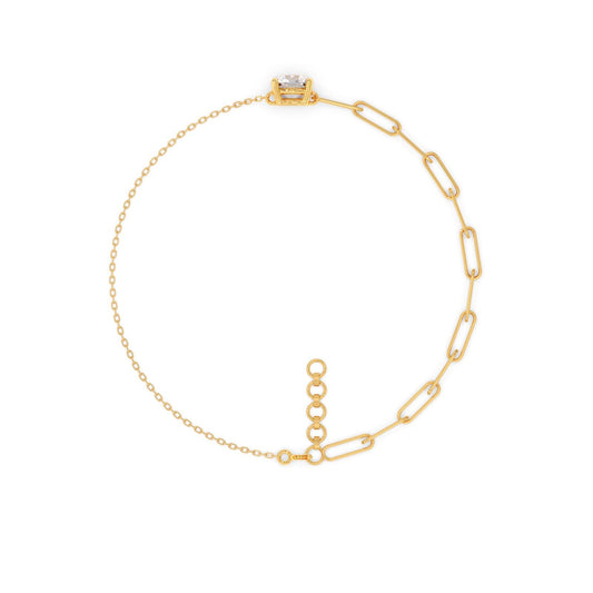 0.95 ct Round Solitaire Paperclip Chain Bracelet