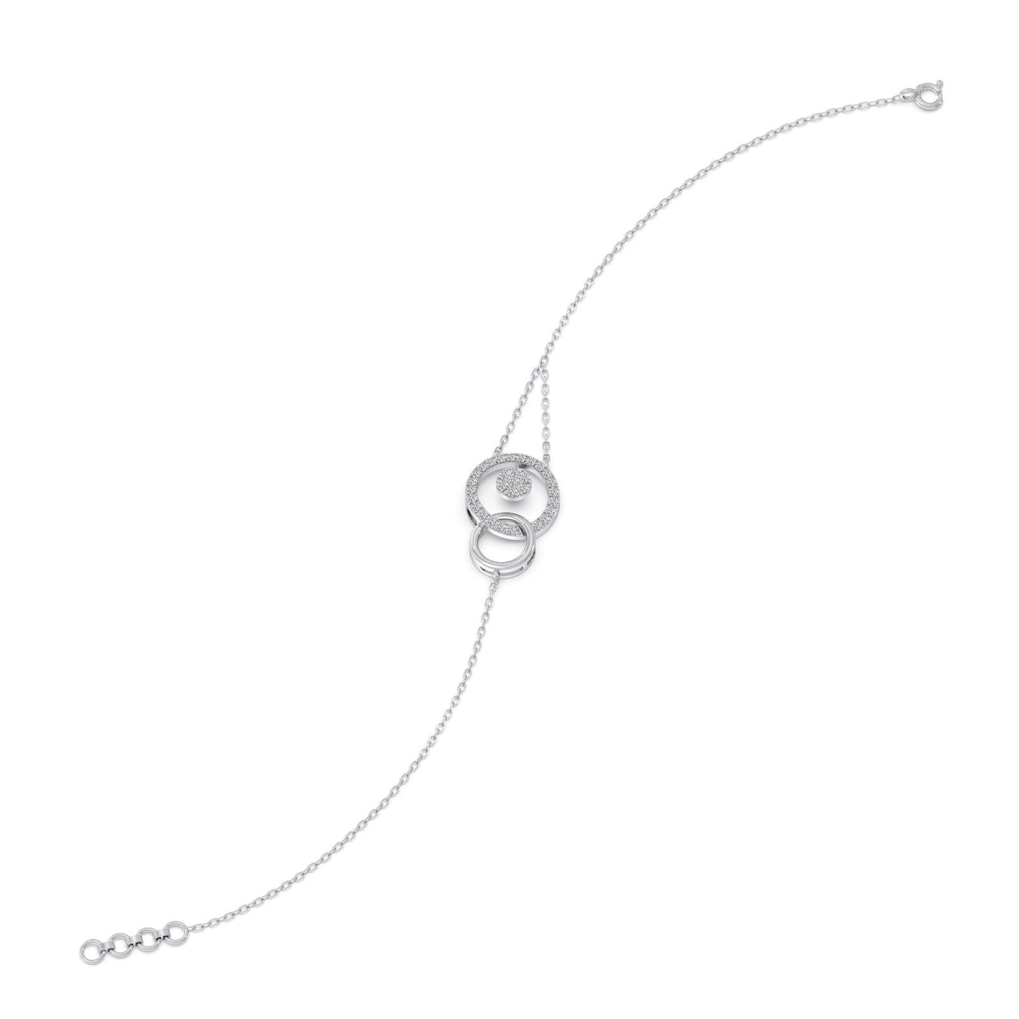 Geo Linked Round Diamond Bracelet