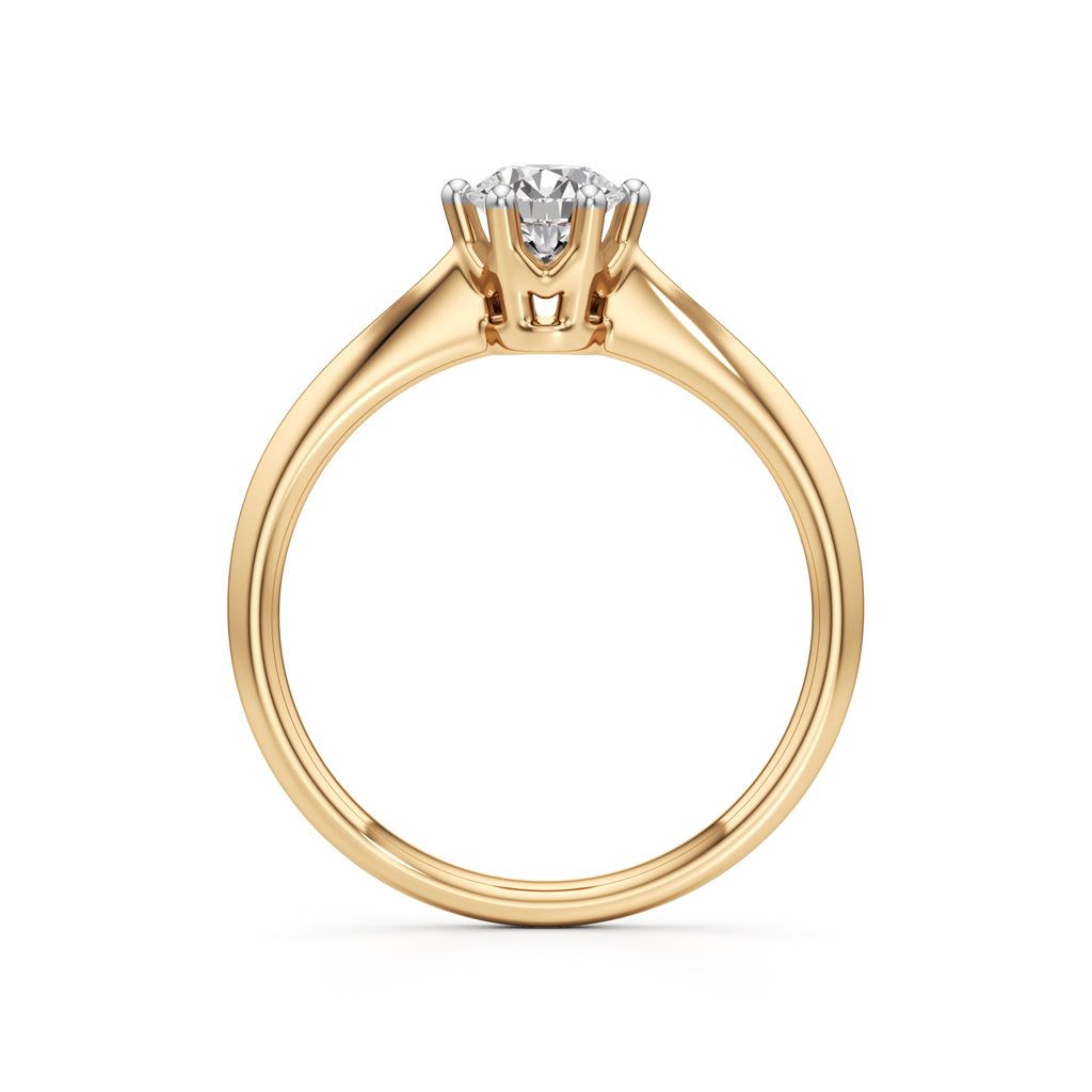 Crystellea 0.50Ct Six Prong Round Cut Solitaire Ring
