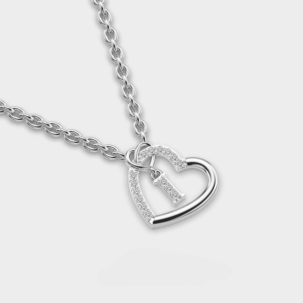 Key and Heart Diamond Necklace