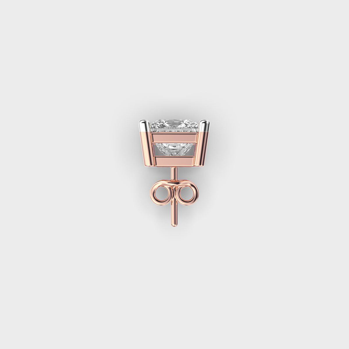 Princess Cut Diamond Prism Stud