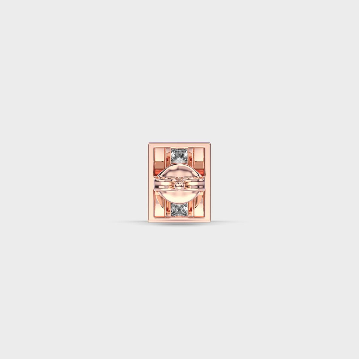 Diamond Drift Stud with Clustered Strip