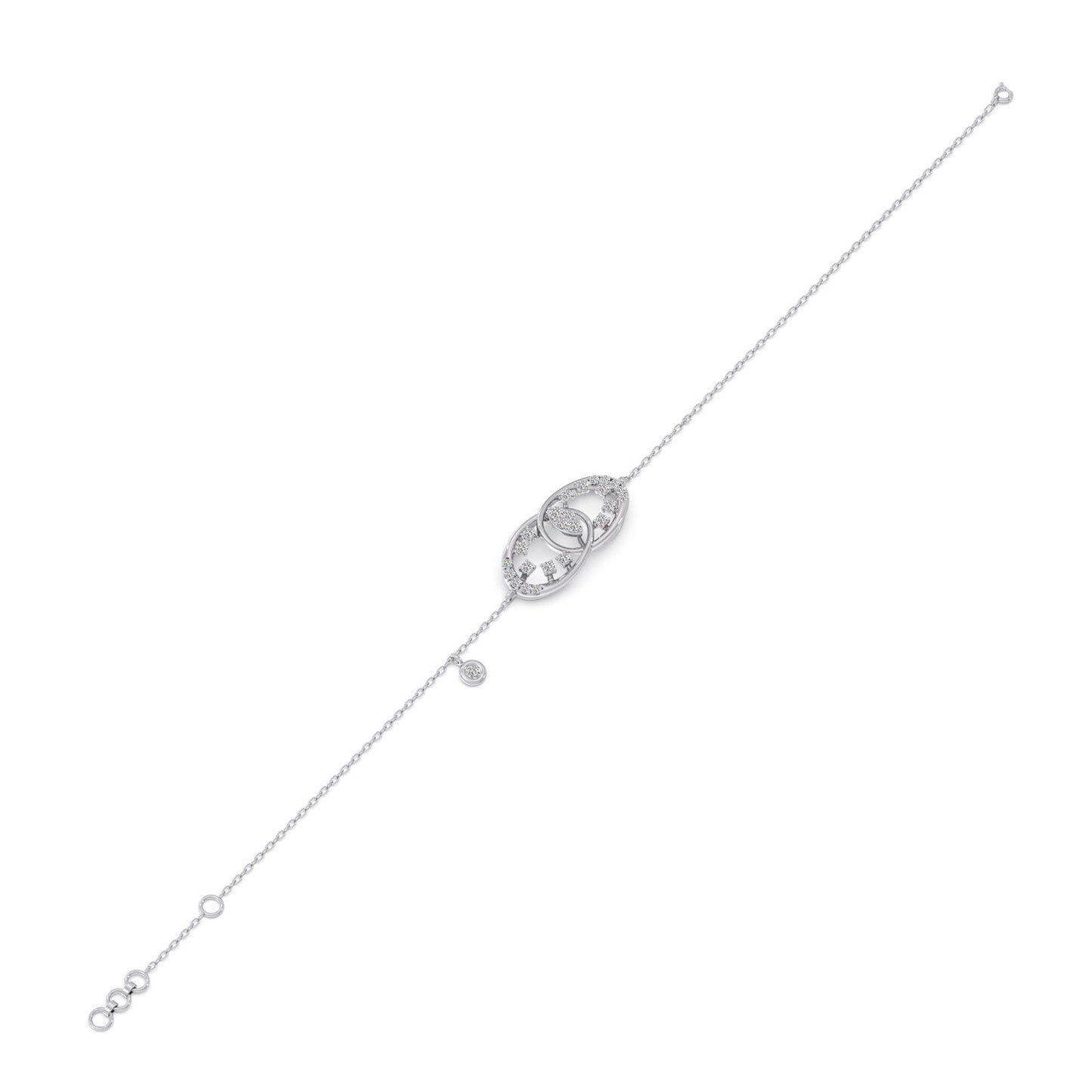 Twin Ellipse Inter Looped Diamond Bracelet