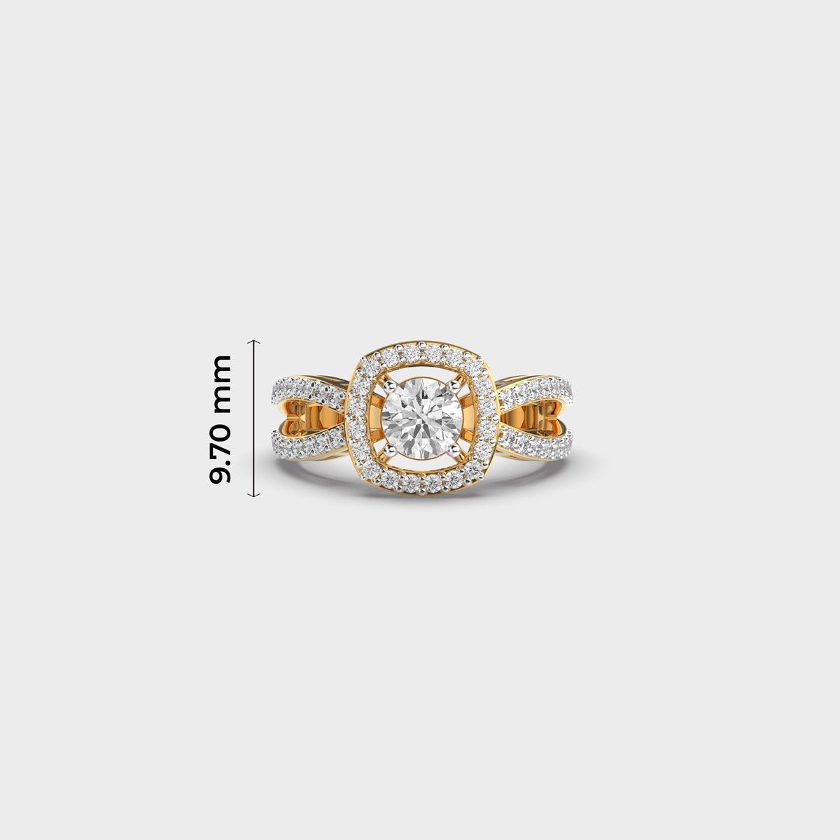 Brilliant Cut Diamond Halo Band Ring - View 5