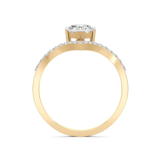 Pear Solitaire V-Shaped Grace Ring