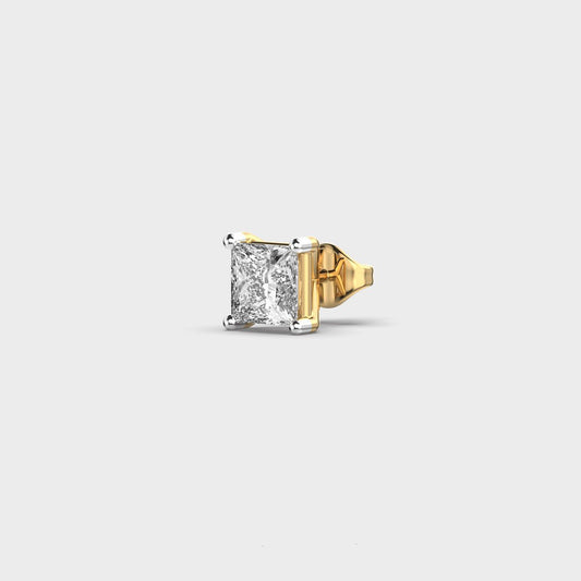 Statement Princess Cut Diamond Stud