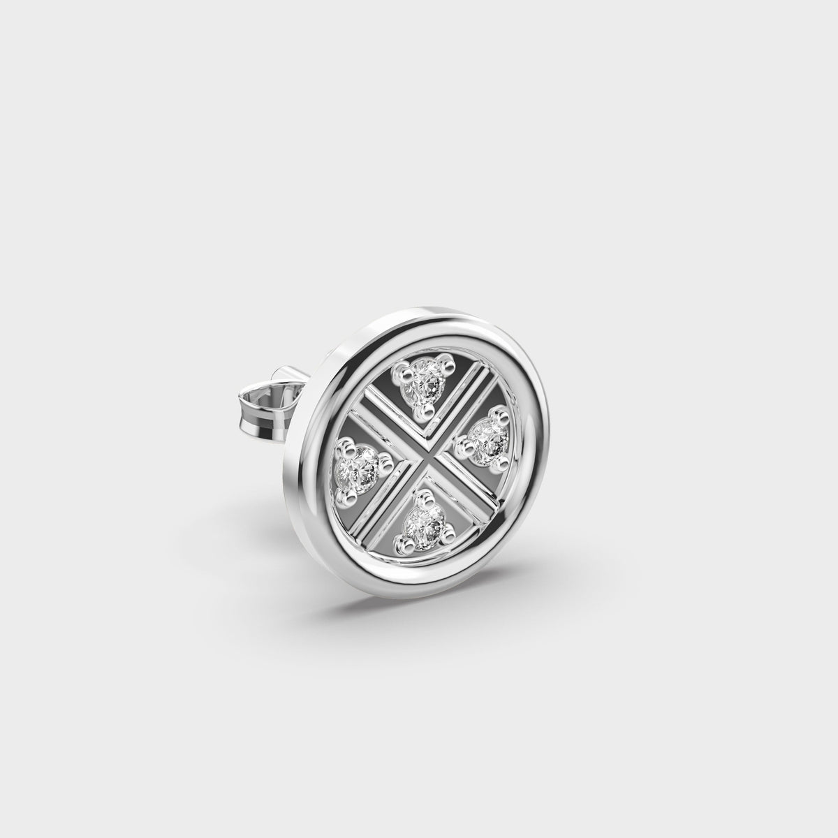 Sparkling Circlet Men Diamond Ear Studs