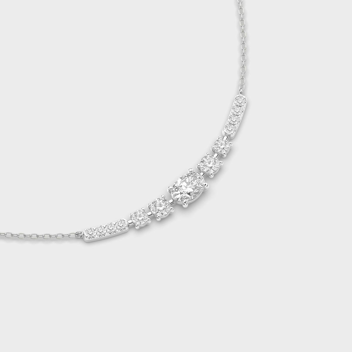 Cascade Curve Diamond Necklace