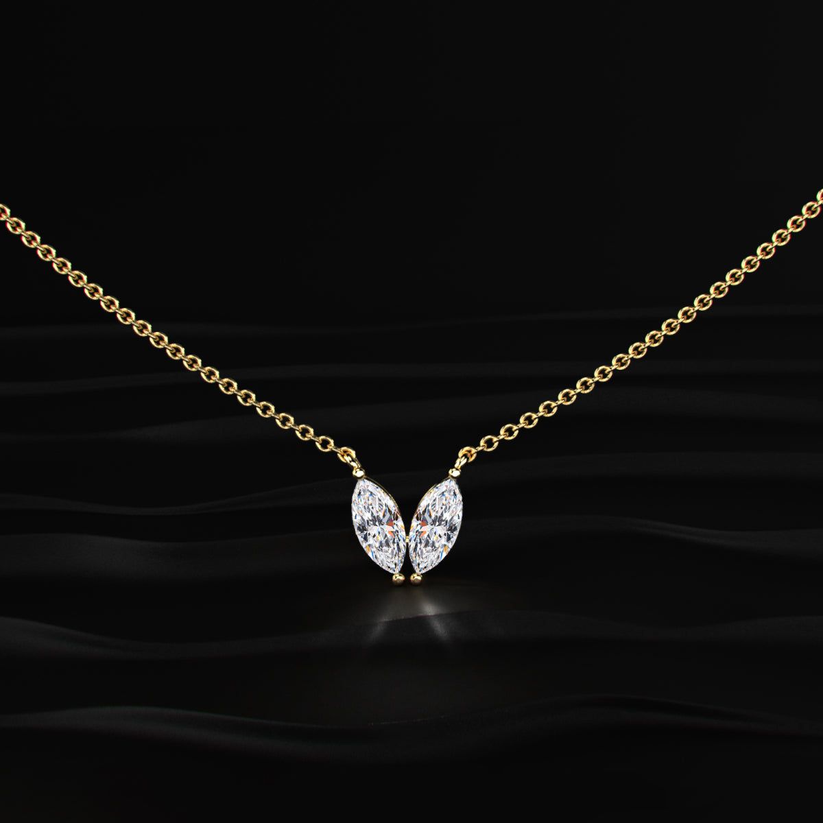 Marquise Shape Diamond Necklace