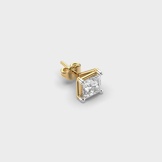 Statement Princess Cut Diamond Stud
