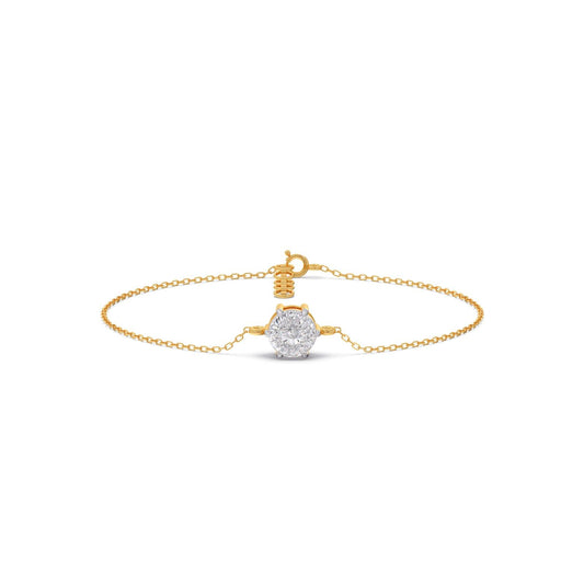 Portuguese Round Solitaire Chain Bracelet