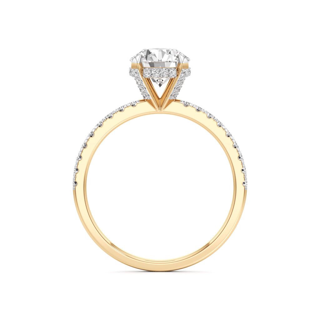 Round Solitaire with Double EncTitlerusted Ring