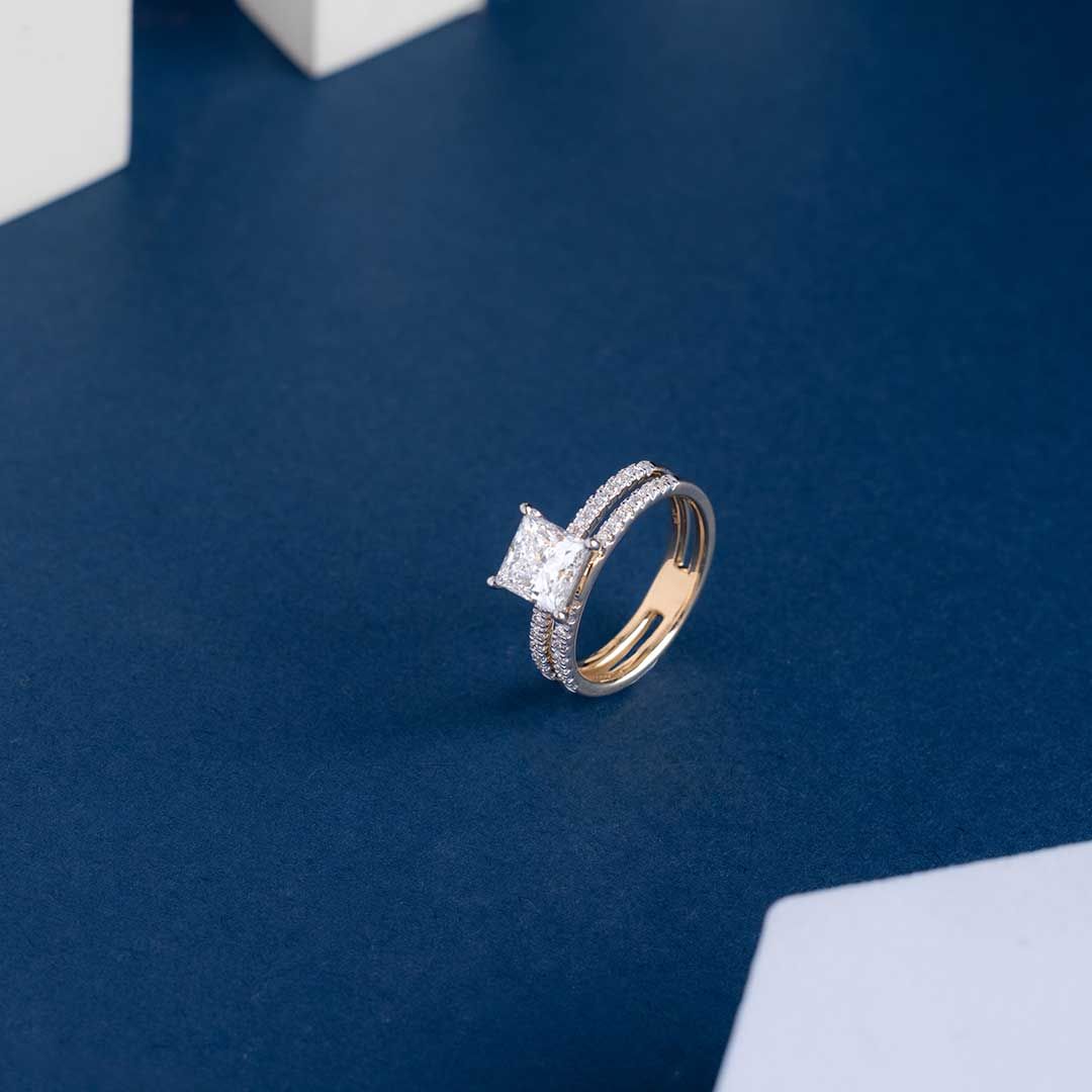 Double Band Bound Diamond Ring - View 6