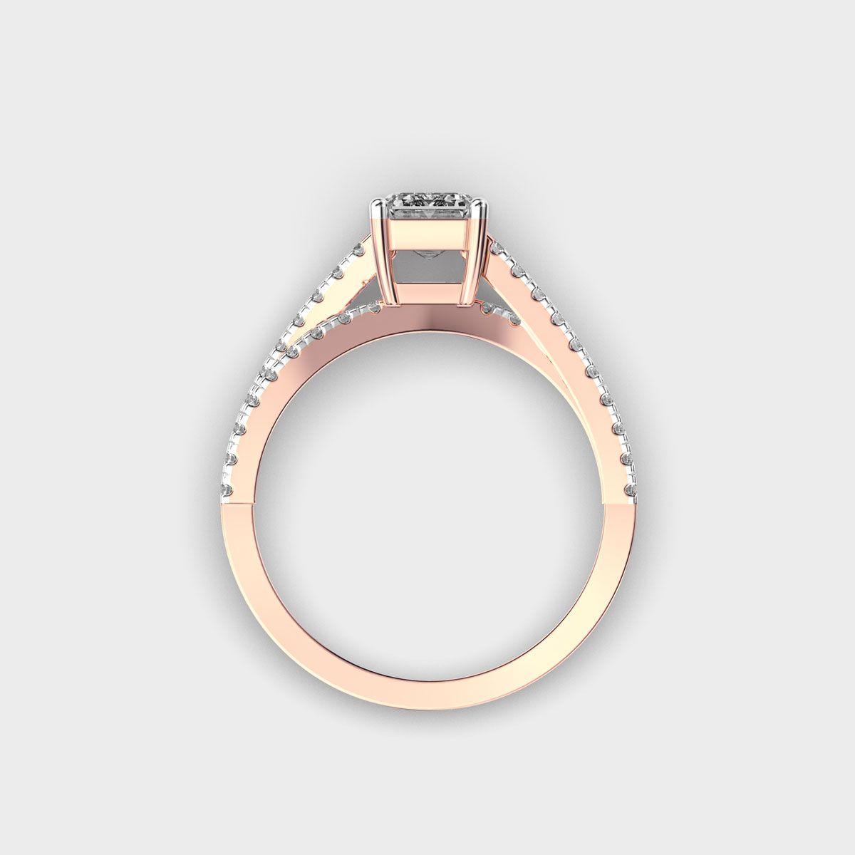 Elvira Emerald Cut Diamond Ring - View 9