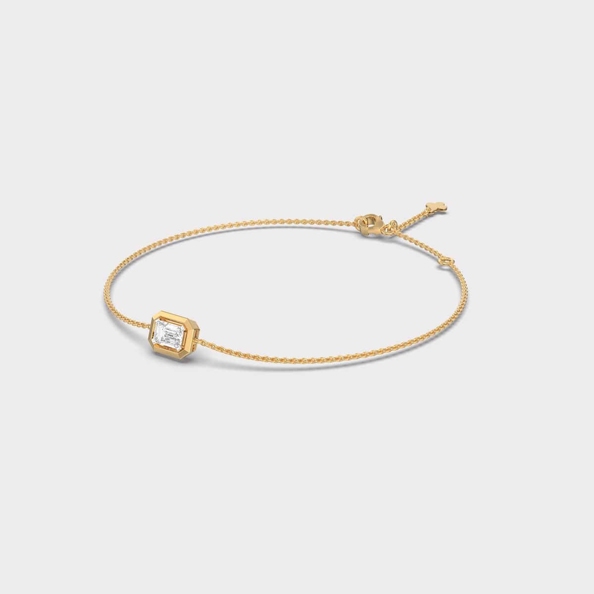 Minimal Emerald Diamond Bracelet