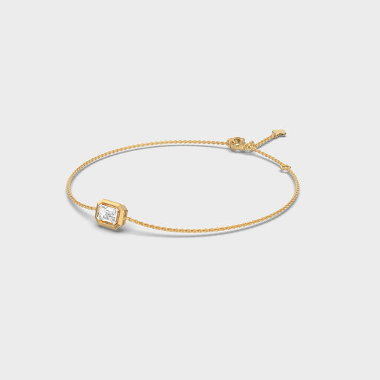 Minimal Emerald Diamond Bracelet