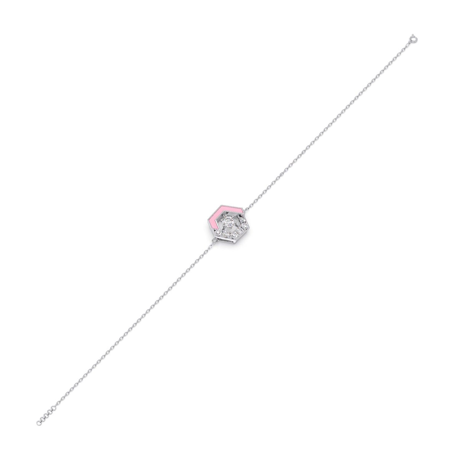 Cotton Candy Hexagon Diamond Bracelet