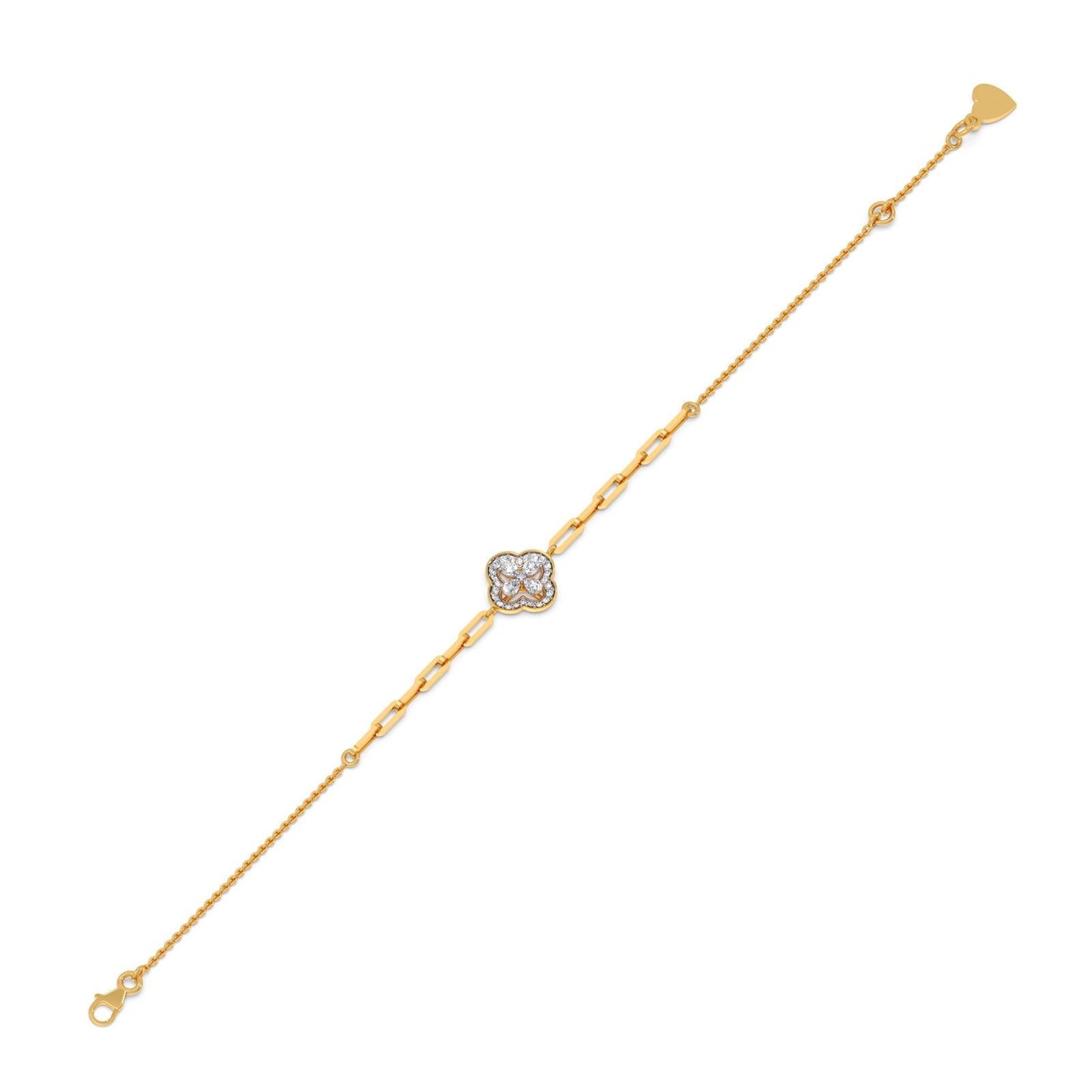 Clover Link Diamond Chain Bracelet