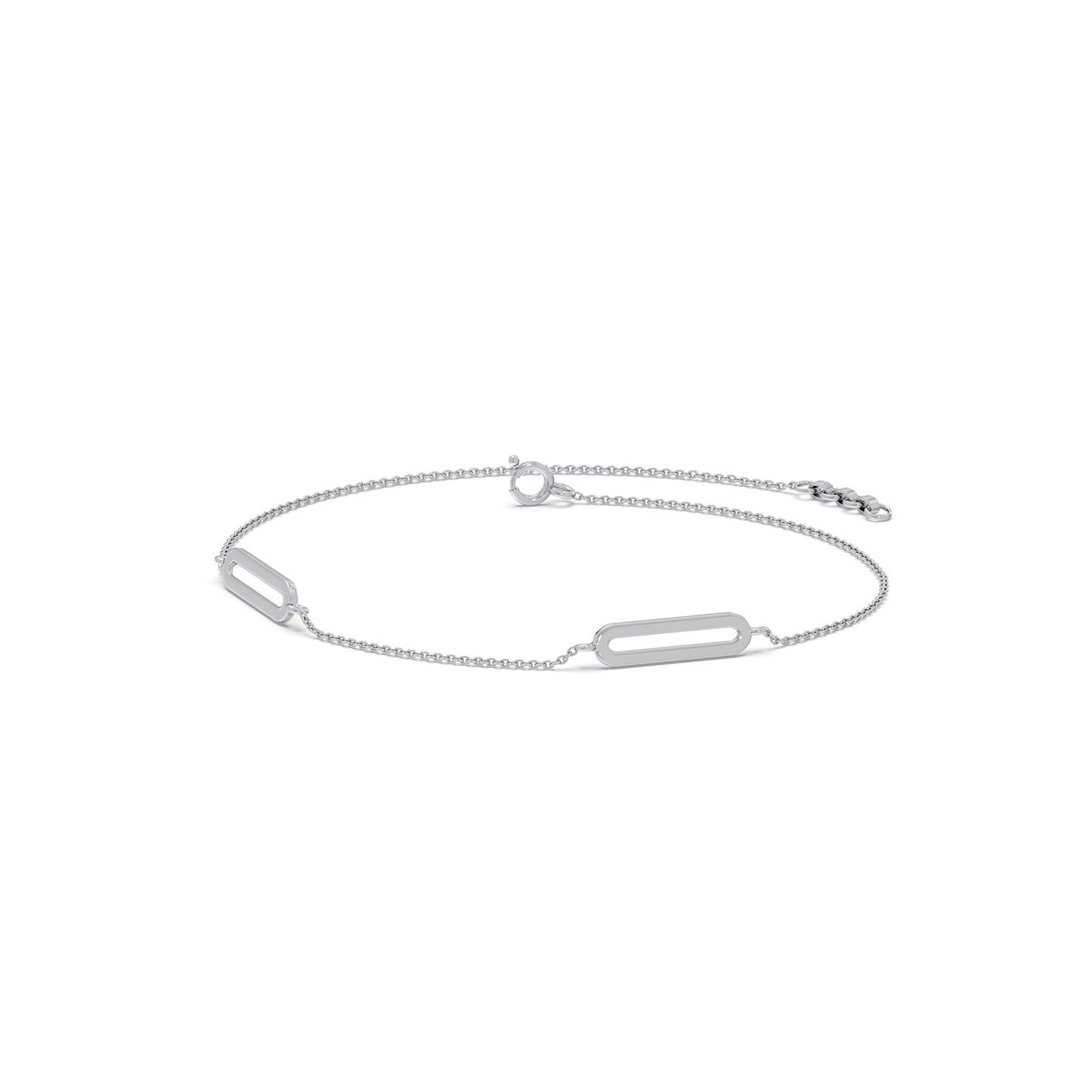 Trombone Link Plain Gold Chain Bracelet
