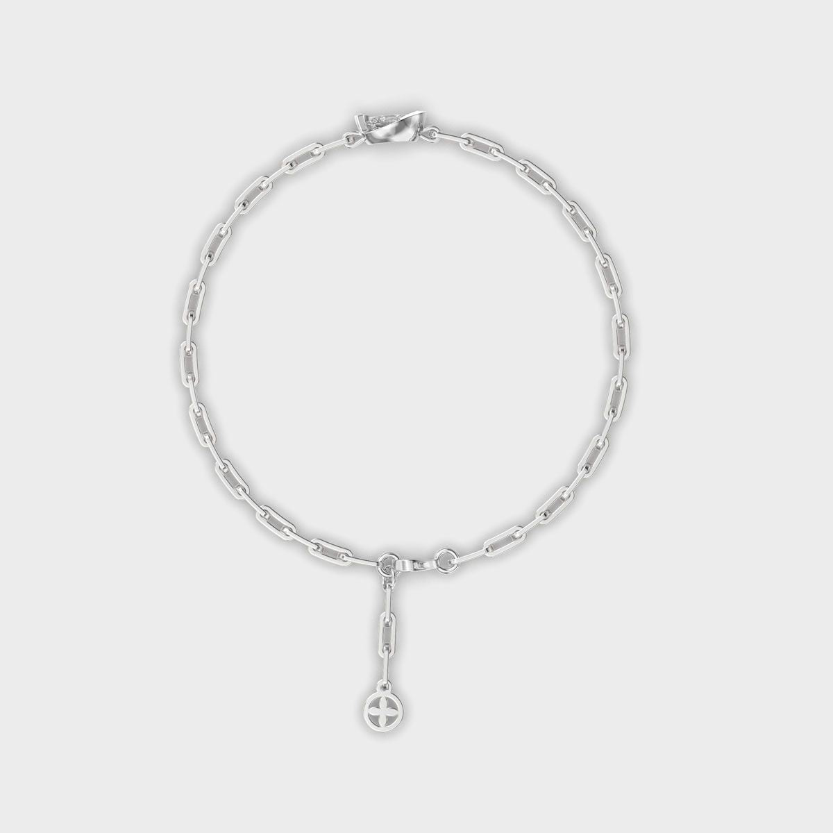 Bezel Oval Link Diamond Bracelet