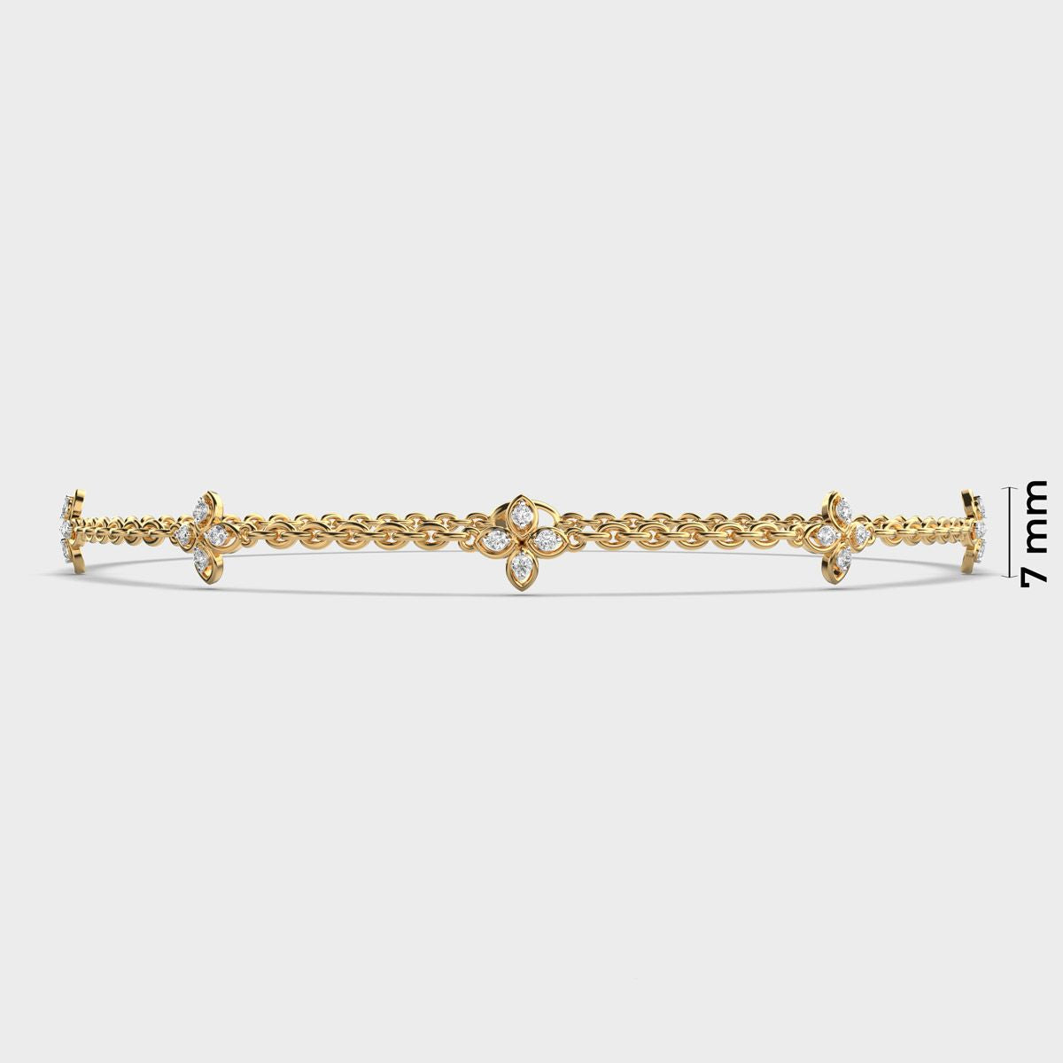 Soft Weave Flower Diamond Bracelet