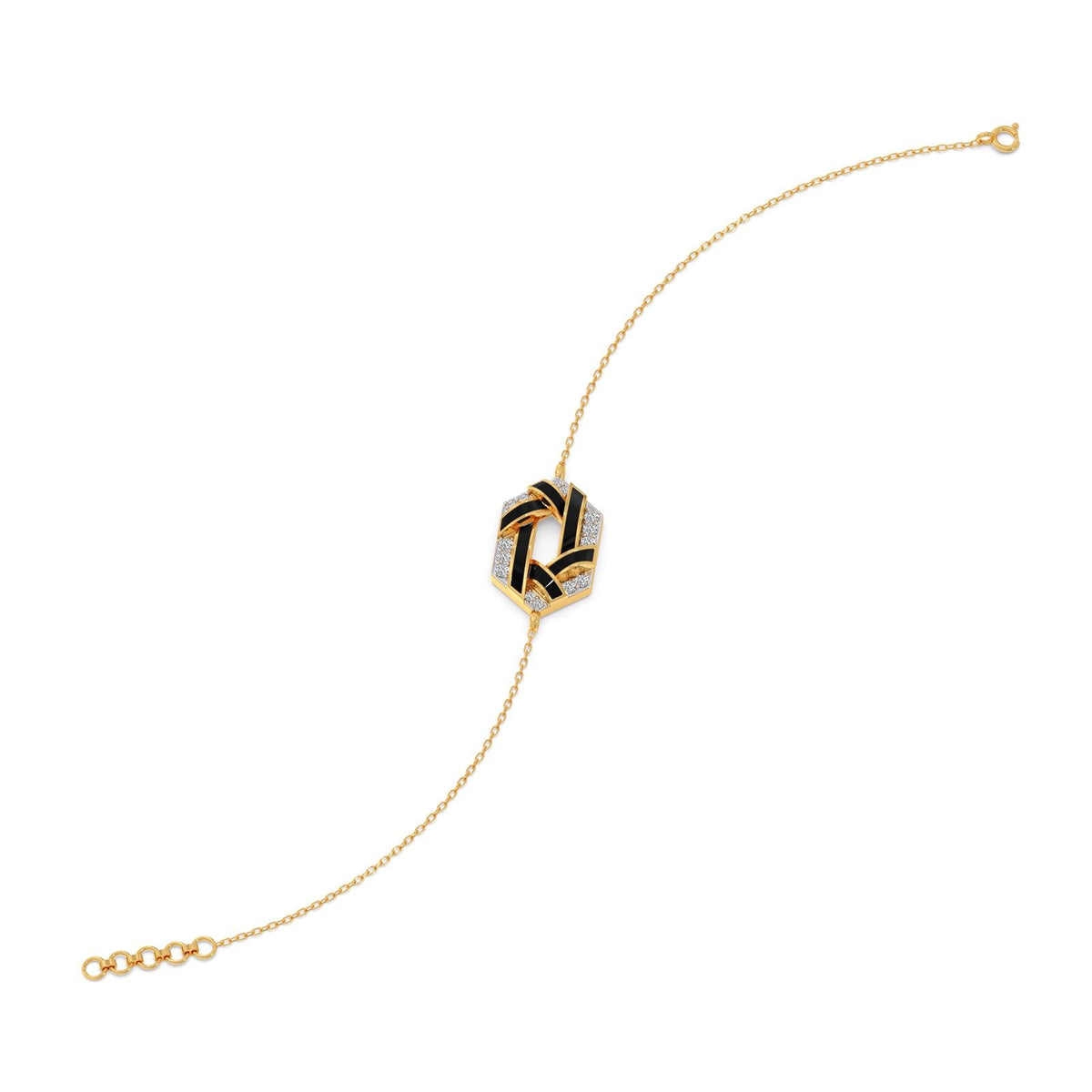 Hexora-enamel Stellar Diamond Chain Bracelet