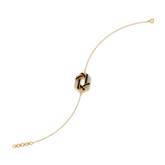 Hexora-enamel Stellar Diamond Chain Bracelet