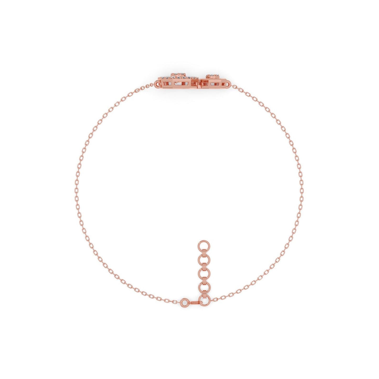 Dual Octagon Cluster Diamond Bracelet