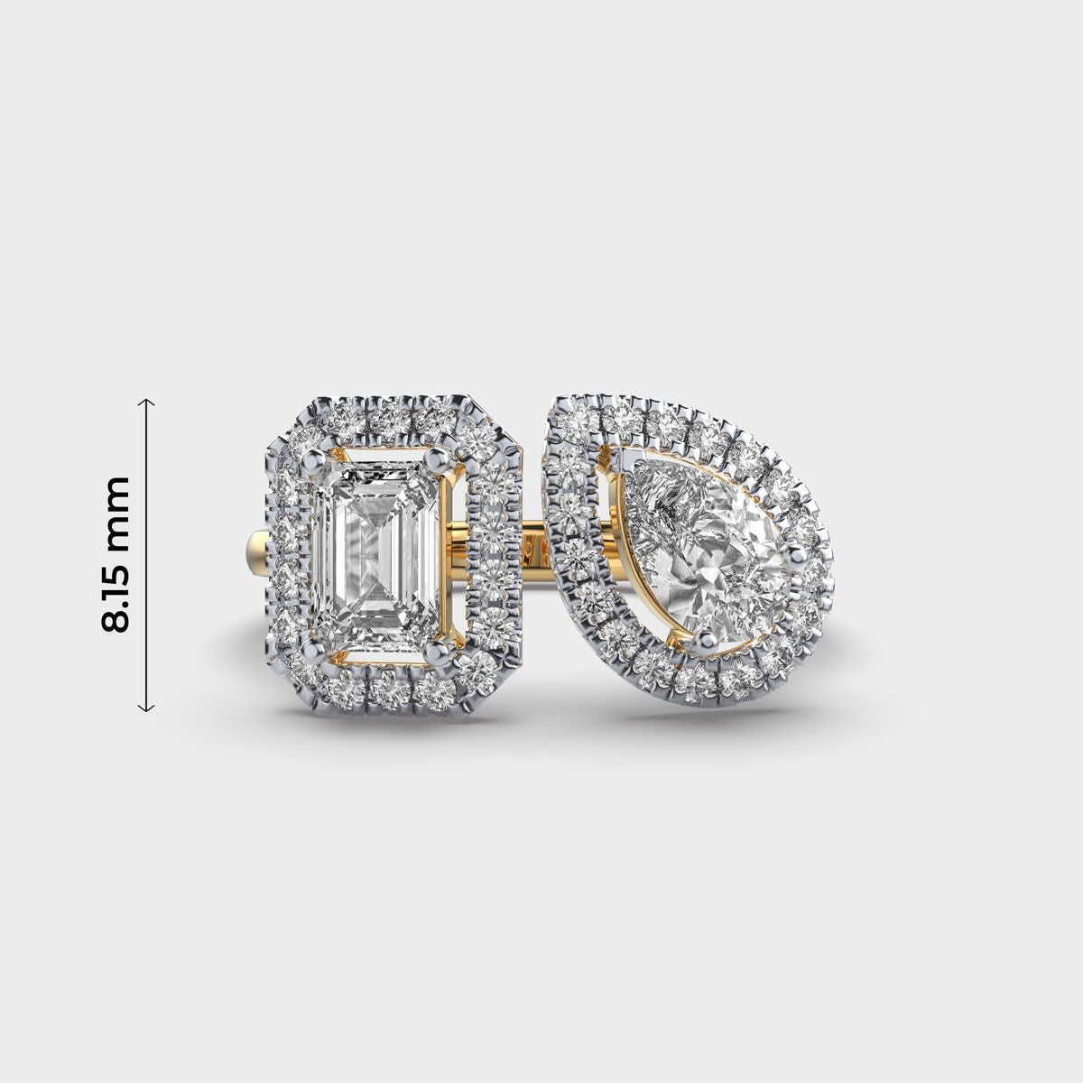Toi Et Moi Halo Diamond Ring - View 5