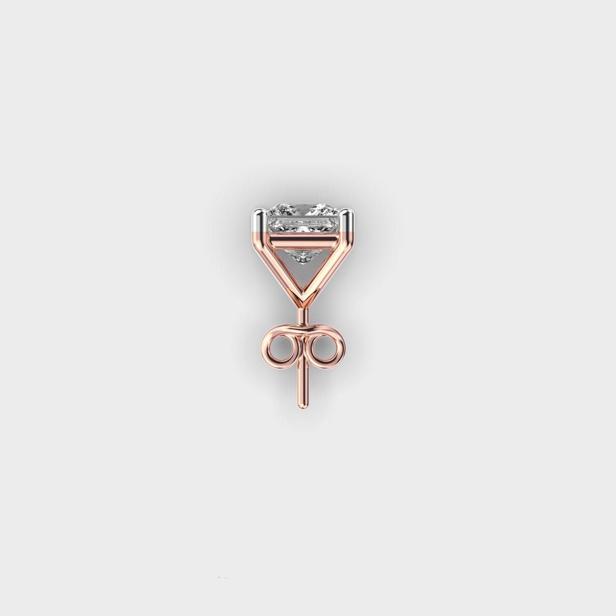 Statement Princess Cut Diamond Stud