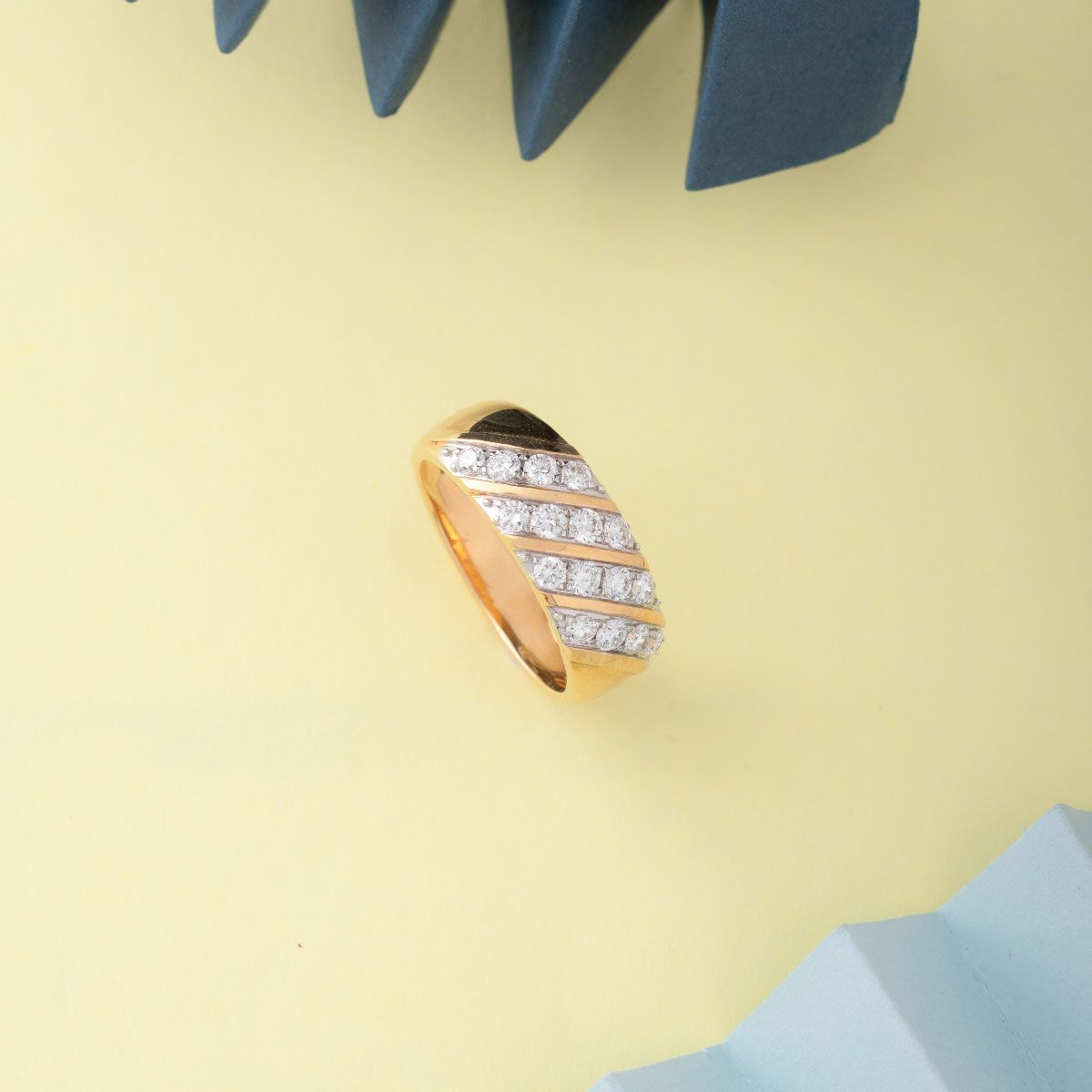 Four Line Chunky Round Diamond Ring - View 11