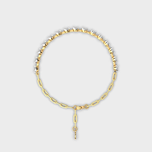 Crescent Cradle Sparkle Diamond Bracelet