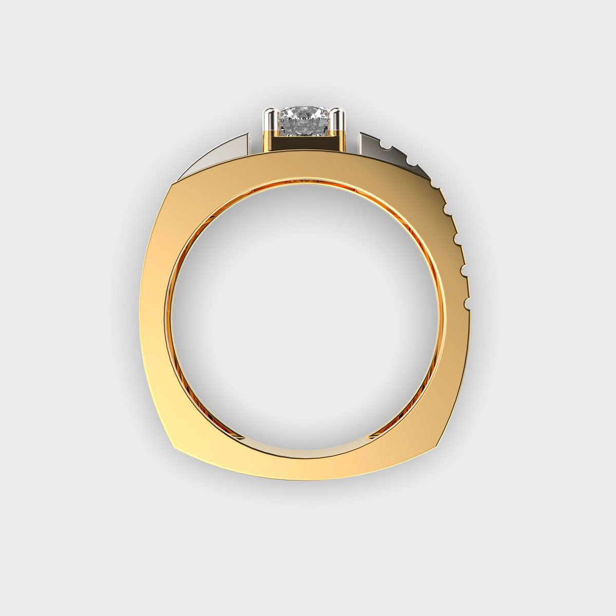 Dual Tone Ironclad Diamond Band For Men - View 15