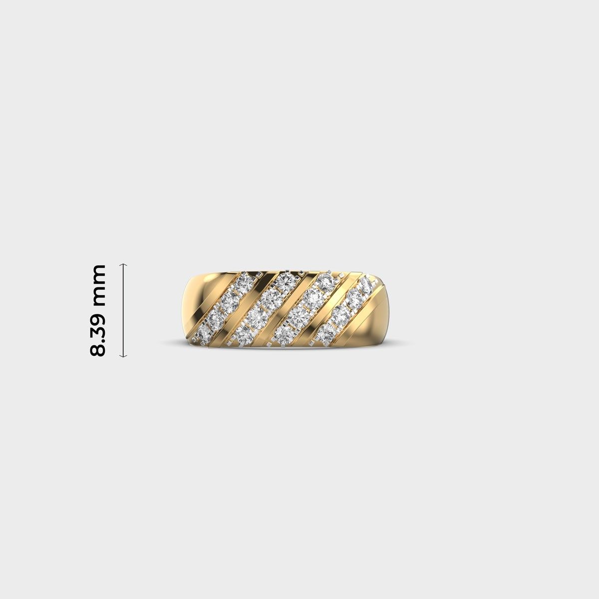 Four Line Chunky Round Diamond Ring - View 5